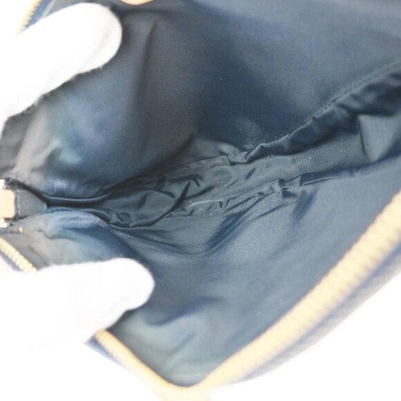 CHRISTIAN DIOR Logo Saddle Shoulder Bag Canvas Denim Canvas Leather Blue - Picture 14 of 15